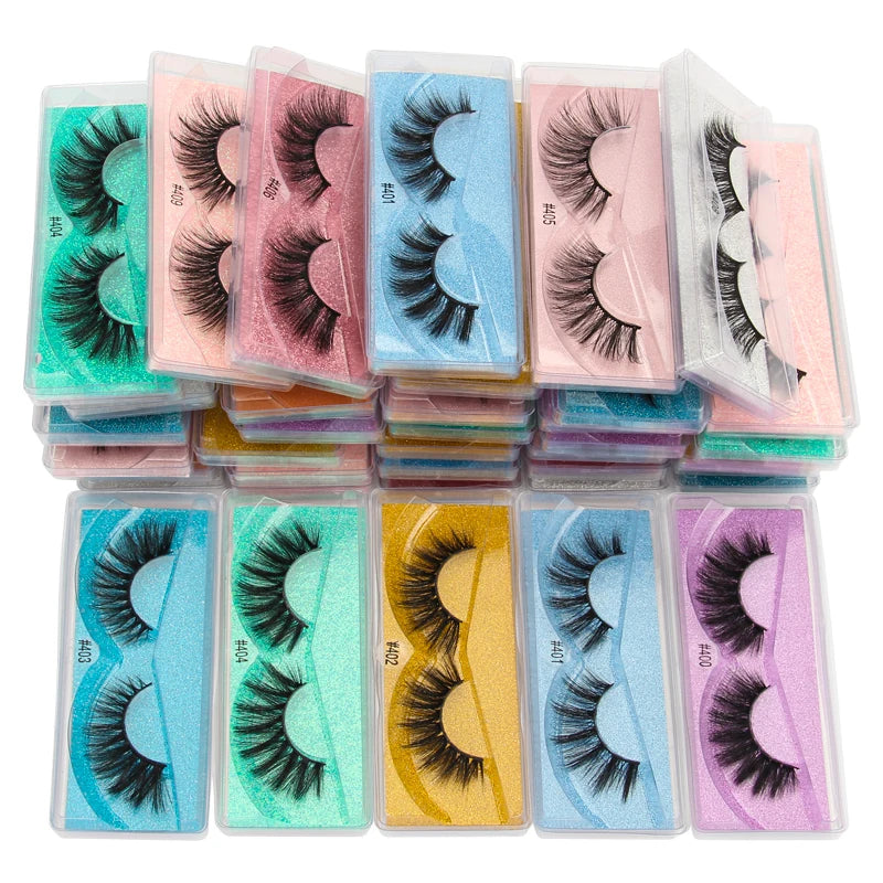 Lanjinglin 10-100Pcs False Eyelashes Dramatic Thick 3D Mink Lashes Extension Make up Fake Lashes