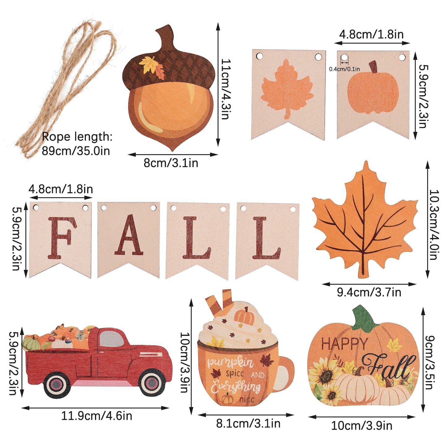 Home Decor Pumpkin Fall Tiered Tray Maple Leaves Decorative Ornaments Signs Happy Autumn Truck Acorn Creative Wooden Tabletop