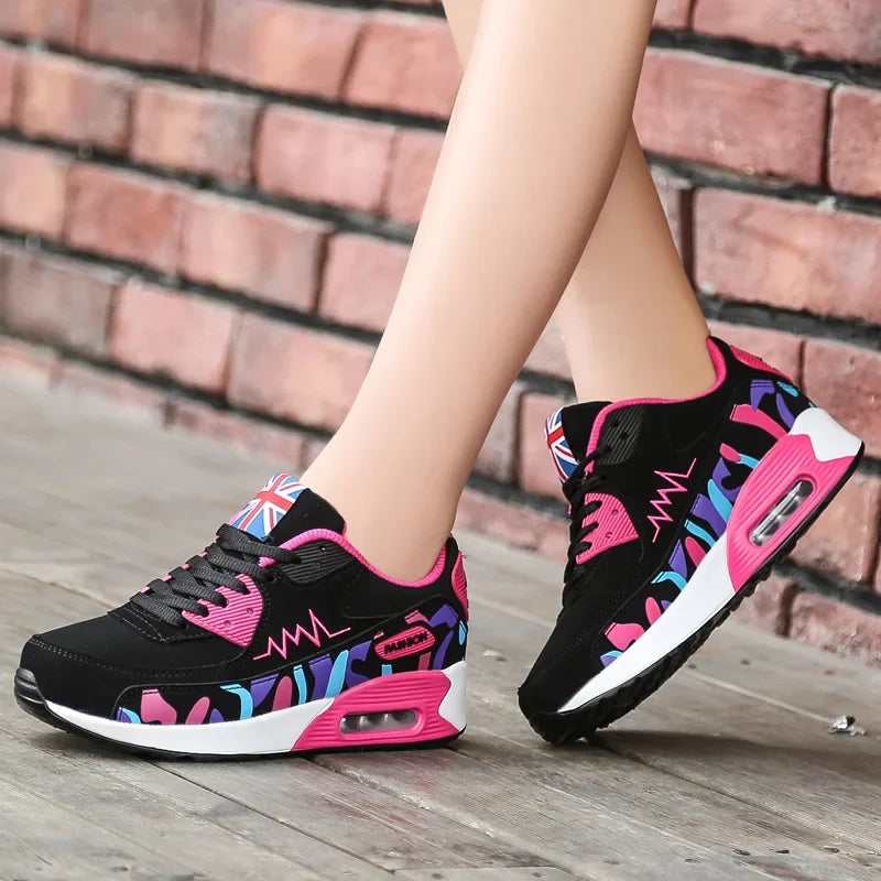 2024 Autumn Fashion Air Platform Sneakers Women's Lace Up Wedge Women Casual Sport Shoes for Women Comfort Travel Shoes Mujer