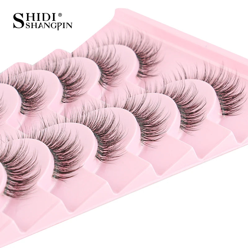 3/10 Pairs Natural Long Fluffy False Eyelashes Wispy Lashes 3D Segmented Lashes Fake Eyelashes Clear Band Eye Lashes Make up