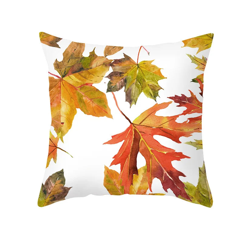 Autumn Maple Leaf Pillow Case  Fall Maple Leaf Pumpkin Pillow Case Cover Thanksgiving Day Decoration Pillowcase Autumn Pillow