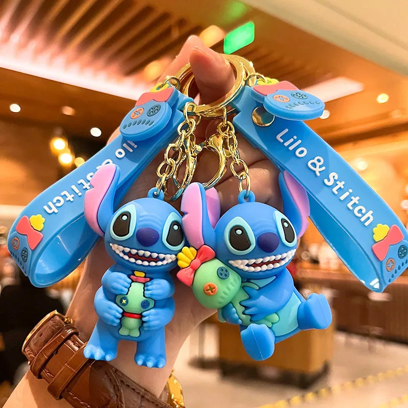 4 Styles Lilo Stitch Keychain Stitch Action Figure  Keychains Pendent Ornament Dolls Collection Model Stitch Toys For Kids Gift