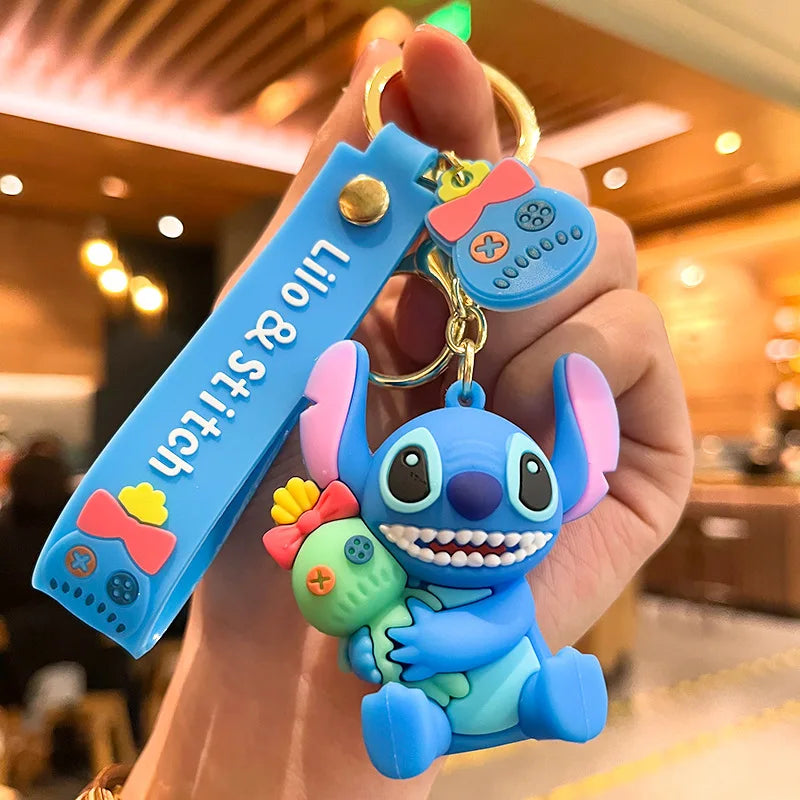 4 Styles Lilo Stitch Keychain Stitch Action Figure  Keychains Pendent Ornament Dolls Collection Model Stitch Toys For Kids Gift