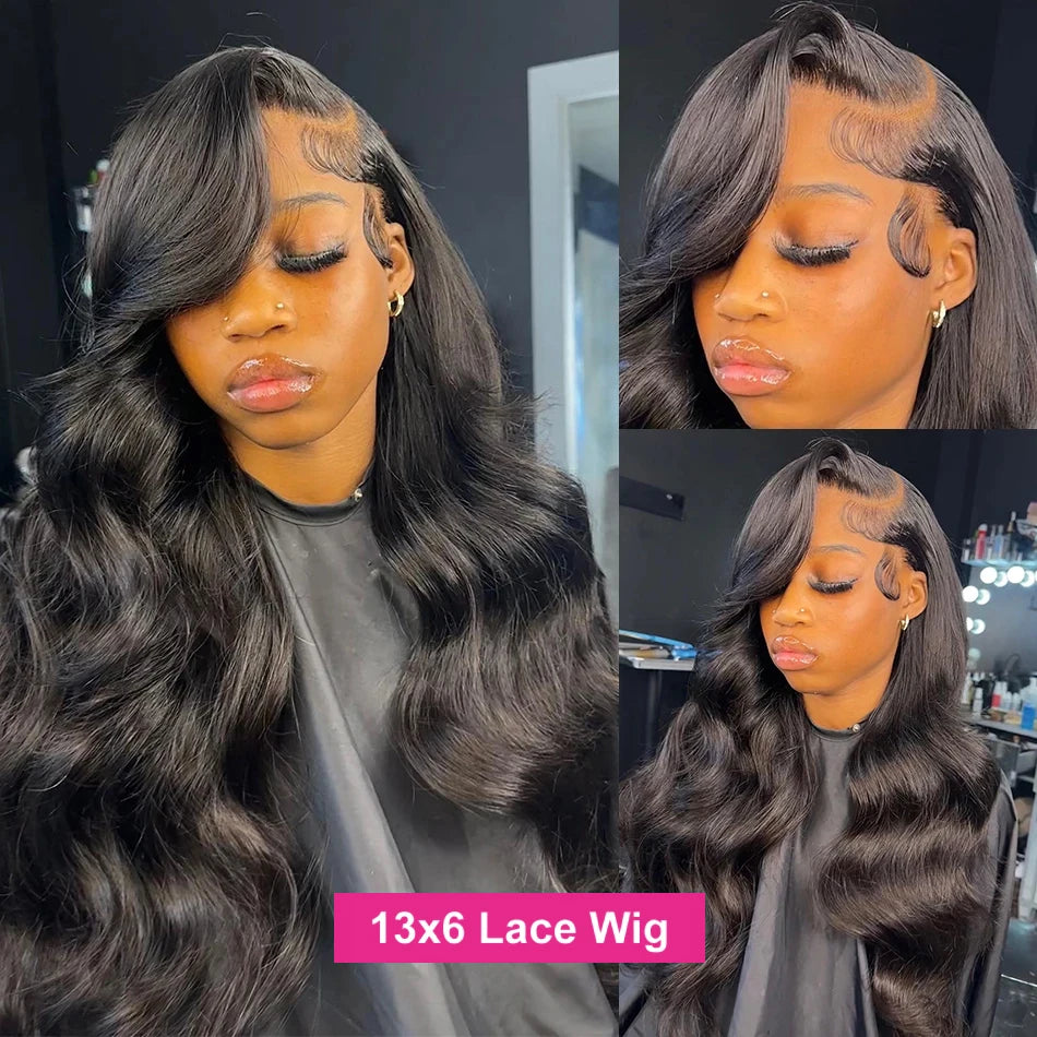 180 Density Body Wave 13x4 13x6 360 Hd Transparent Lace Front Human Hair Wig 30 38 Inch Lace Frontal Wigs Pre Plucked For Women