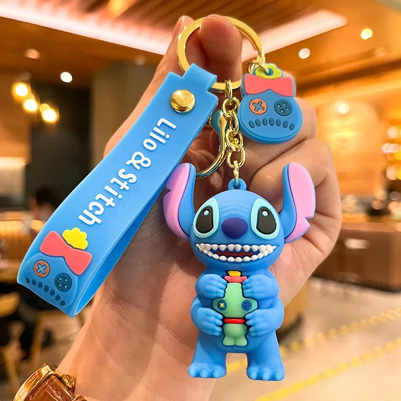 4 Styles Lilo Stitch Keychain Stitch Action Figure  Keychains Pendent Ornament Dolls Collection Model Stitch Toys For Kids Gift