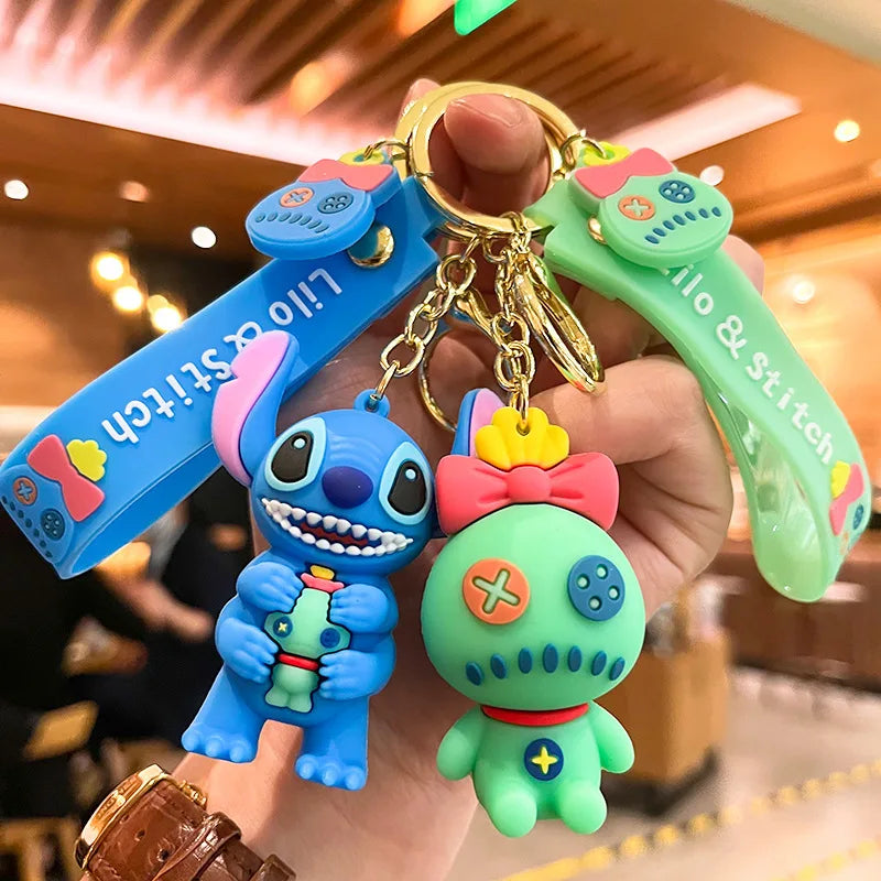 4 Styles Lilo Stitch Keychain Stitch Action Figure  Keychains Pendent Ornament Dolls Collection Model Stitch Toys For Kids Gift