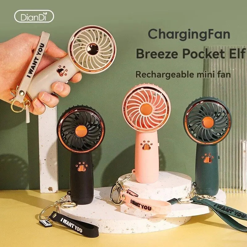 Summer New Mini Mini Fan Cute Cartoon Portable Charging USB Handheld Fan Student Outdoor Fan