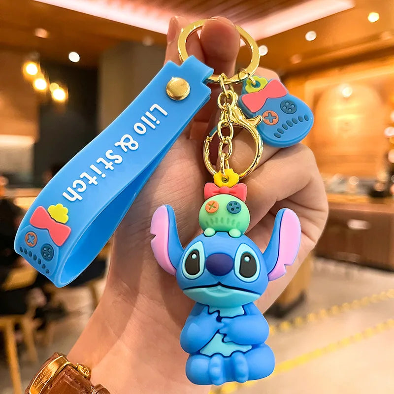 4 Styles Lilo Stitch Keychain Stitch Action Figure  Keychains Pendent Ornament Dolls Collection Model Stitch Toys For Kids Gift