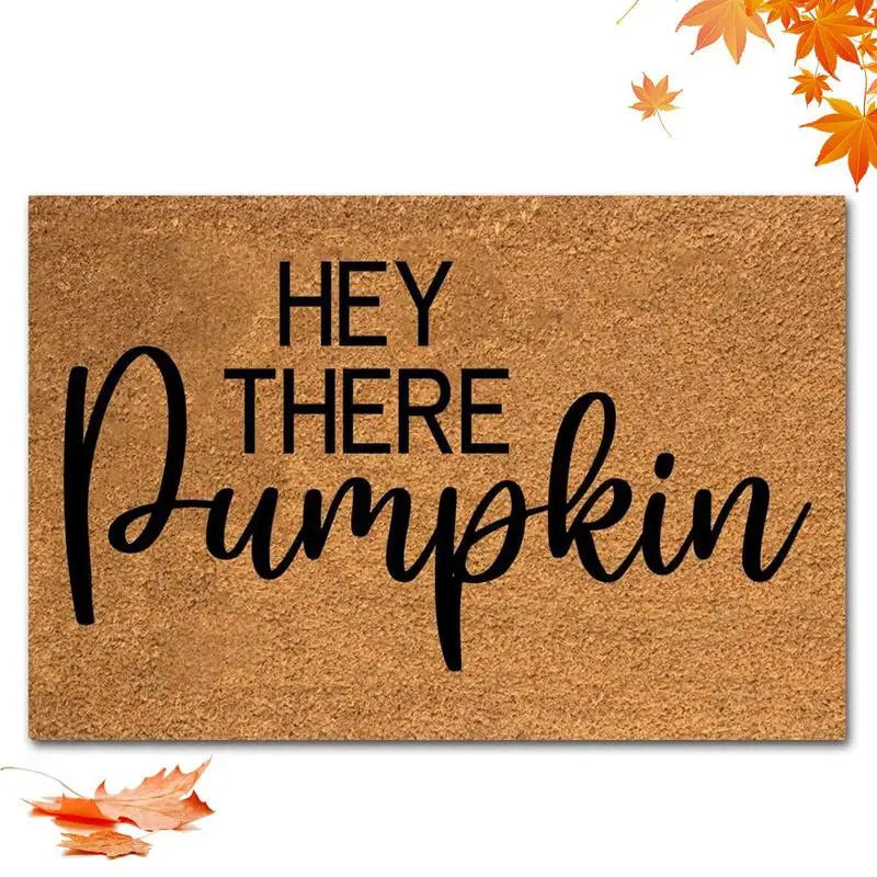 Autumn Welcome Door Mat Pumpkin Floor Mat Fall Seasonal Thanksgiving Halloween Indoor Outdoor Entrance Mat for Indoor Outdoor