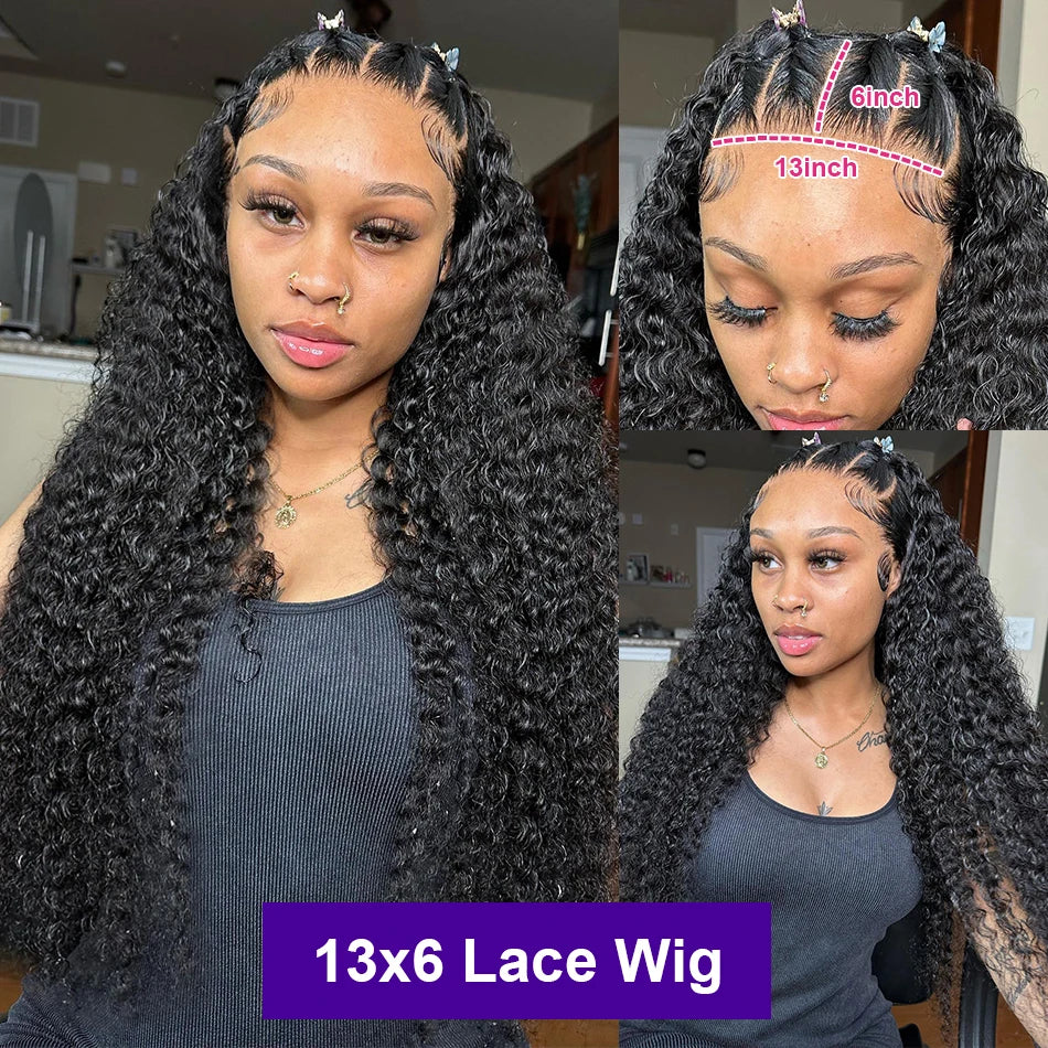 Wiggogo Curly Human Hair Wigs 13x4 Lace Frontal Human Hair Wig 13x6 Hd Lace Front Wig Water Deep Wave 4x4 Closure Wigs