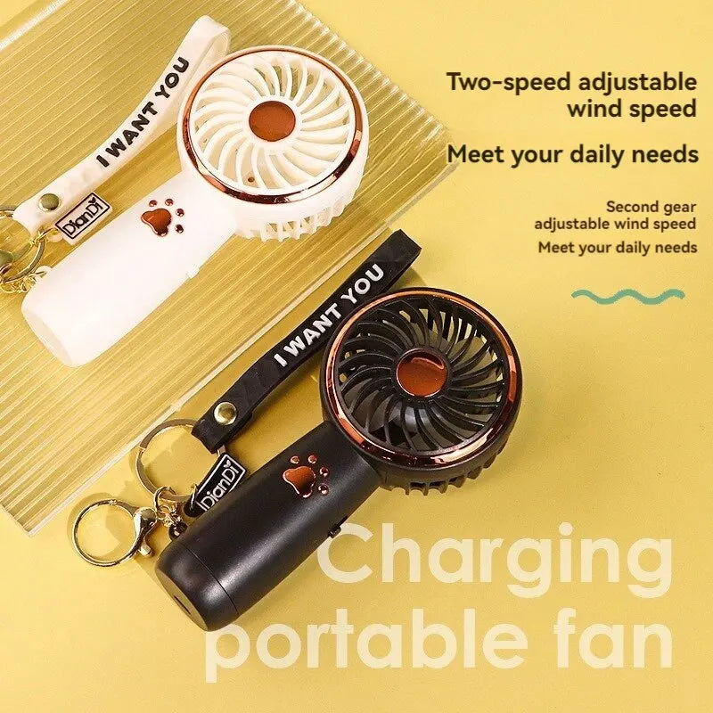 Summer New Mini Mini Fan Cute Cartoon Portable Charging USB Handheld Fan Student Outdoor Fan