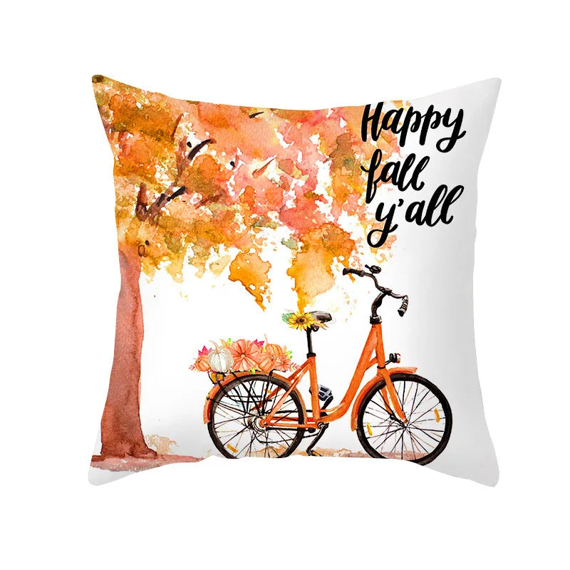 Autumn Maple Leaf Pillow Case  Fall Maple Leaf Pumpkin Pillow Case Cover Thanksgiving Day Decoration Pillowcase Autumn Pillow