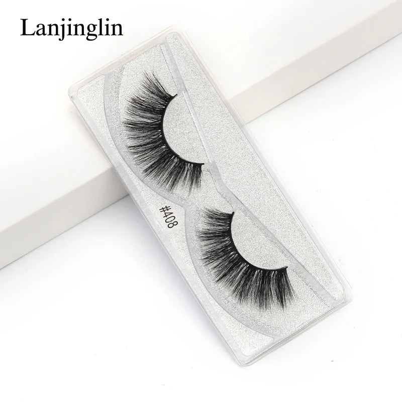 Lanjinglin 10-100Pcs False Eyelashes Dramatic Thick 3D Mink Lashes Extension Make up Fake Lashes