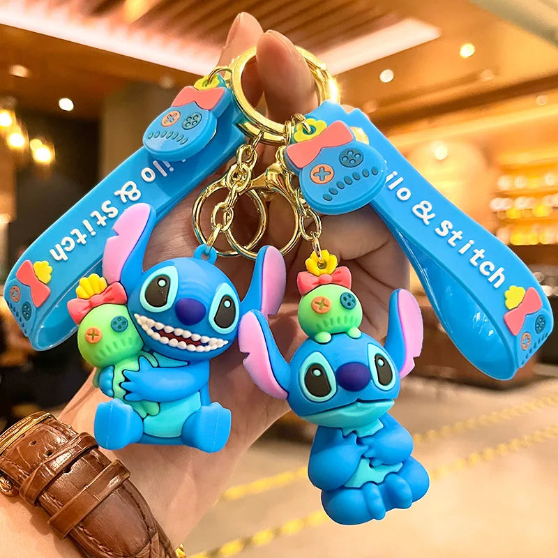 4 Styles Lilo Stitch Keychain Stitch Action Figure  Keychains Pendent Ornament Dolls Collection Model Stitch Toys For Kids Gift