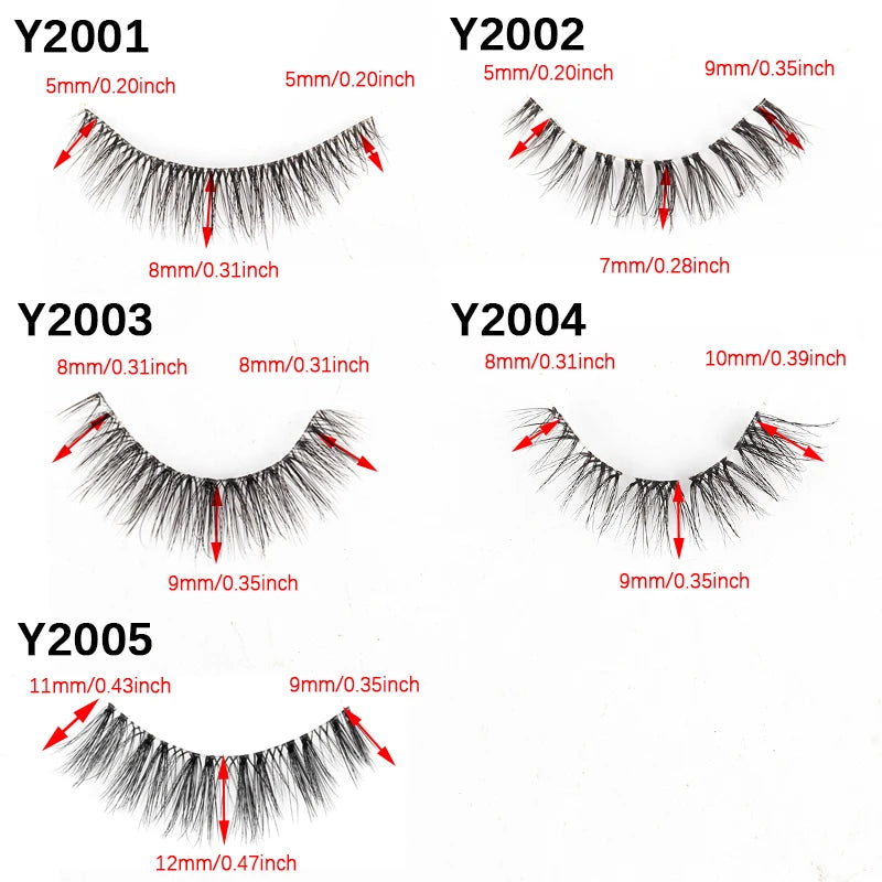 3/10 Pairs Natural Long Fluffy False Eyelashes Wispy Lashes 3D Segmented Lashes Fake Eyelashes Clear Band Eye Lashes Make up